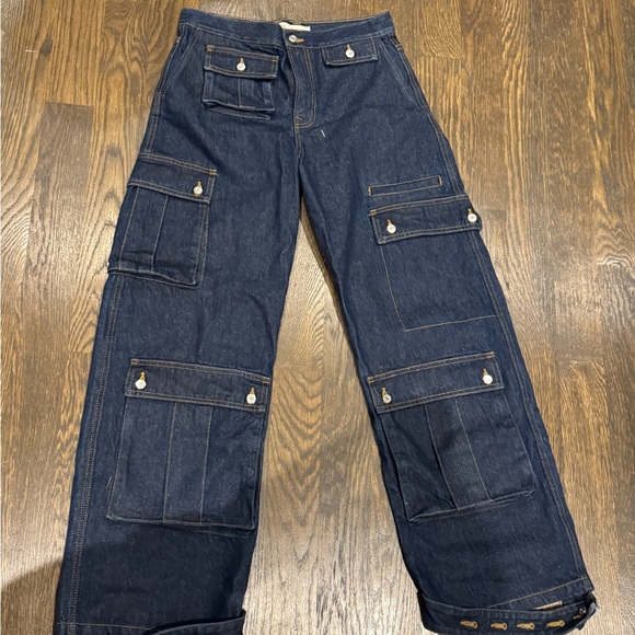 GRLFRND Blue Boyfriend Jeans with Wide Leg Design
